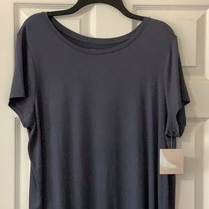 14th & Union Soft and Stretchy Heather Blue Scoop Neck Short Sleeve Tee (New)